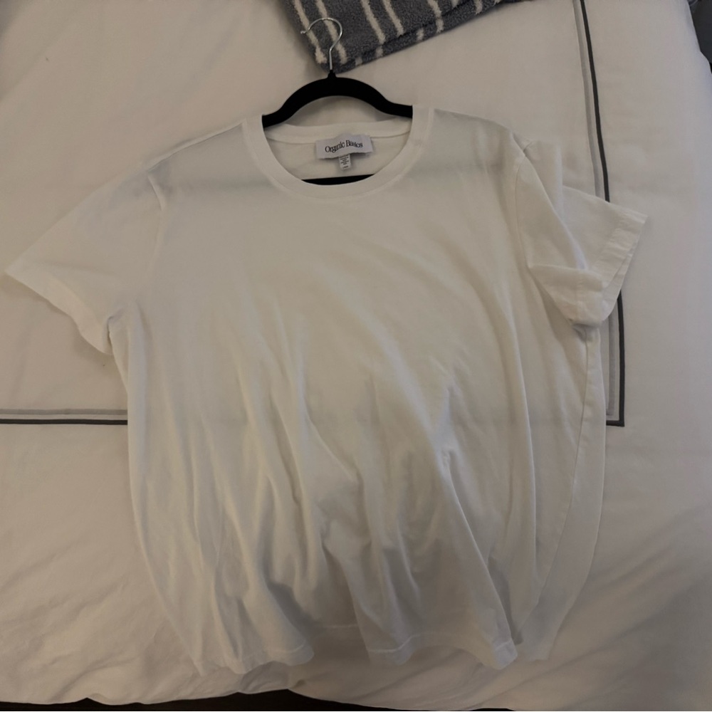Organic Basics White Classic T-Shirt Size Large